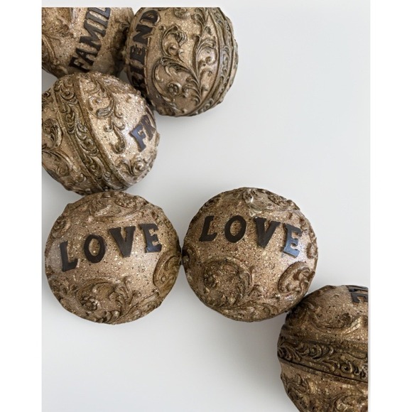 Wooden Carved Balls Farmhouse Decor Family Friends Home Love Country - Picture 4 of 16